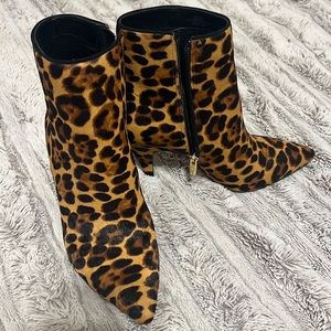 Leopard print booties size 8